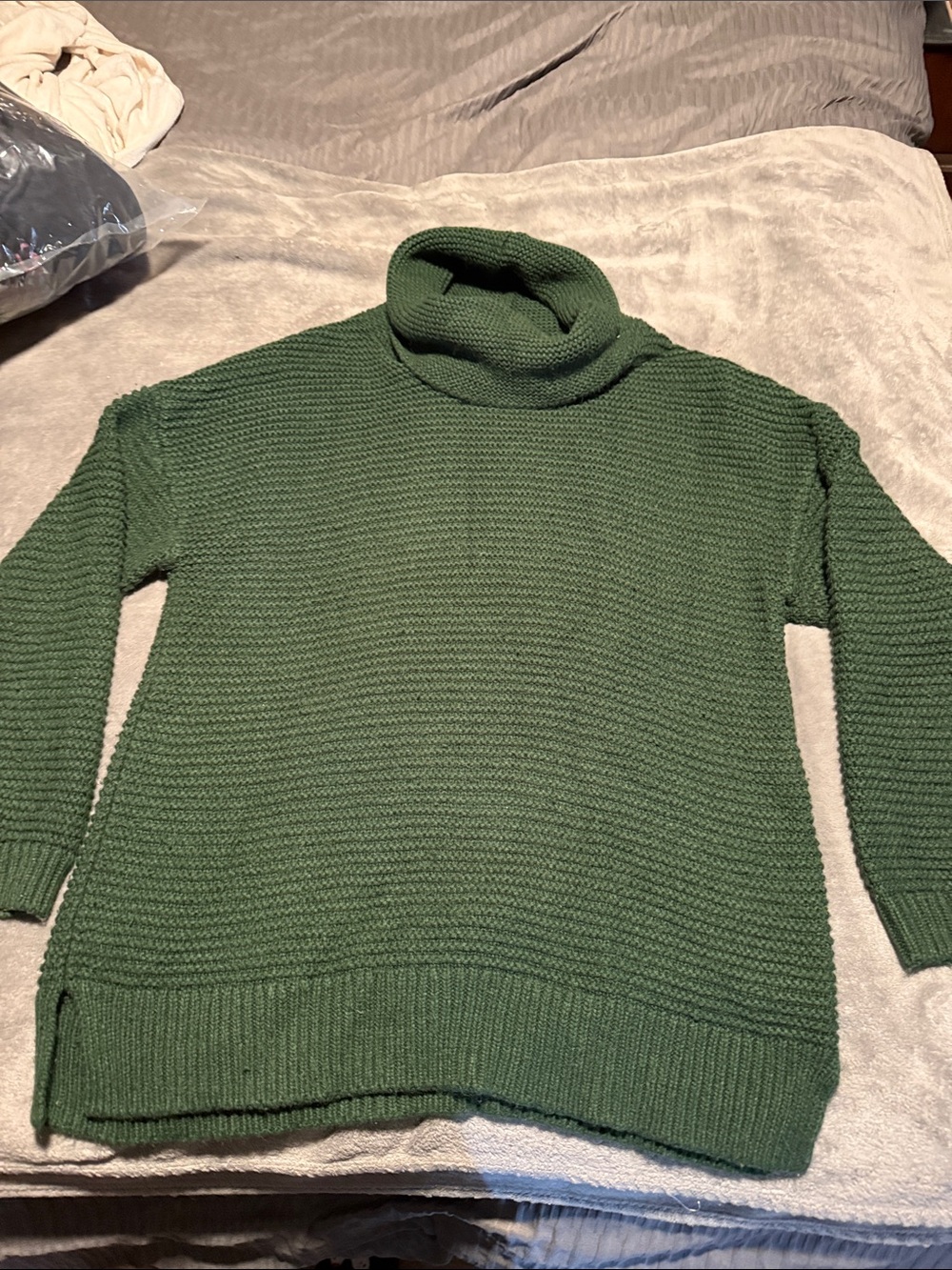 Forest Green Turtleneck Knit Sweater - Women